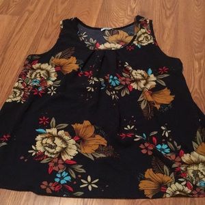 Black Floral Tank